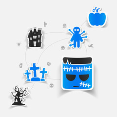 Halloween flat infographic