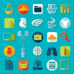Set of veterinary flat icons