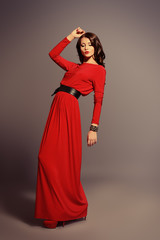 red long dress