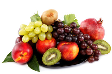 Naklejka na ściany i meble Fresh fruits. Set of different fresh fruits.