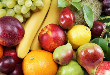 Set of different fresh fruits.
