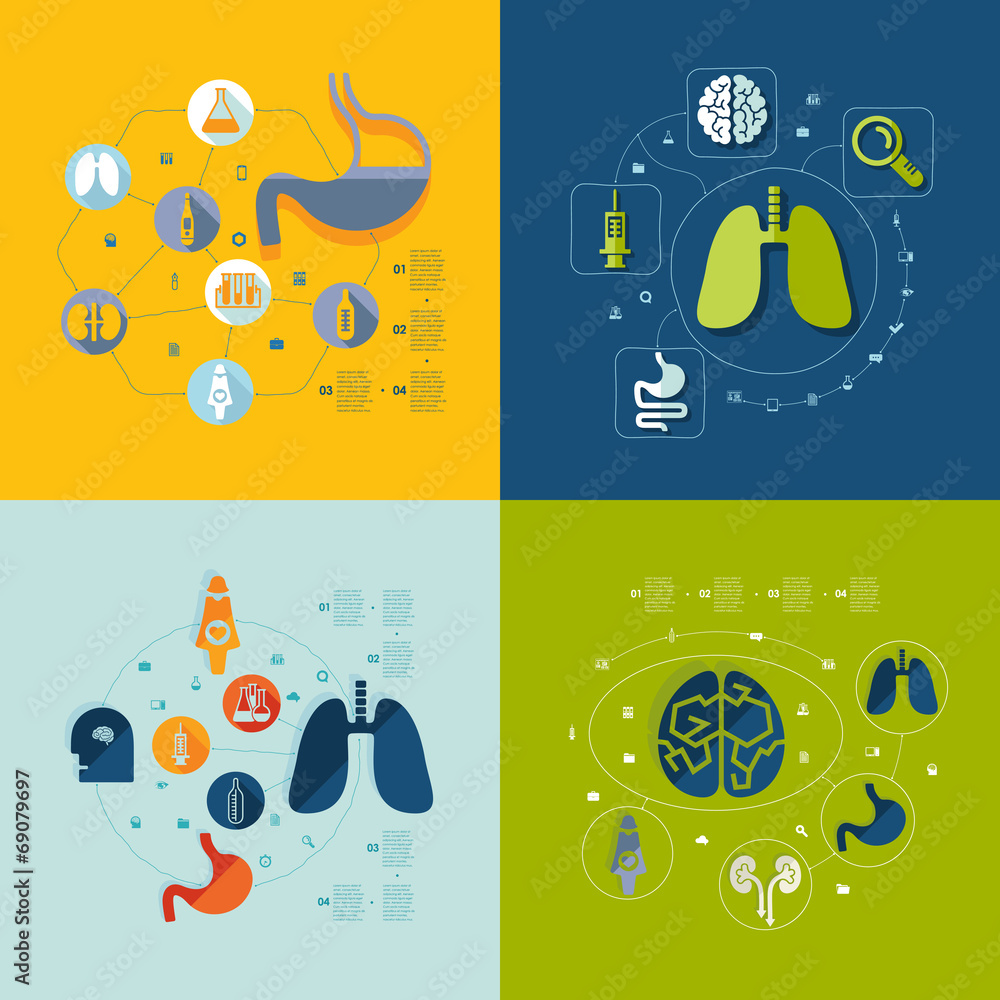 Canvas Prints medical flat infographic