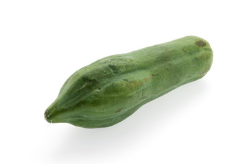 Green papaya isolated on white