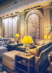 lobby room in classic hotel