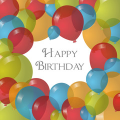 Vector illustration happy birthday with balloons