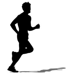 Running silhouettes. Vector illustration.