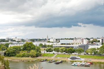 urban port on La Maine river in Angers city