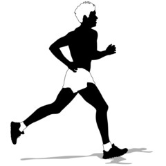 Running silhouettes. Vector illustration.