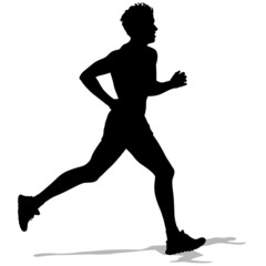 Running silhouettes. Vector illustration.