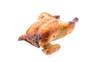 Roast chicken isolated on white
