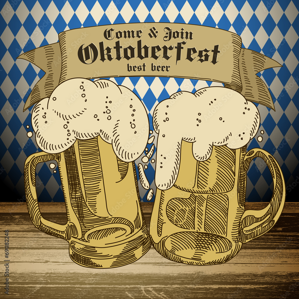 Wall mural beer background Oktoberfest