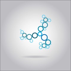 Illustration on grey background with shadow - Circular Pattern