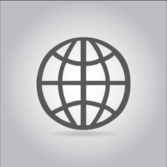 Illustration on grey background with shadow - World