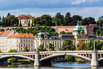 Fototapeta na wymiar View on Prague Bridges at sunny day