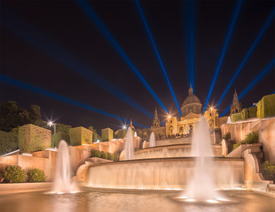 Fototapeta na wymiar night view of Magic Fountain in Barcelona