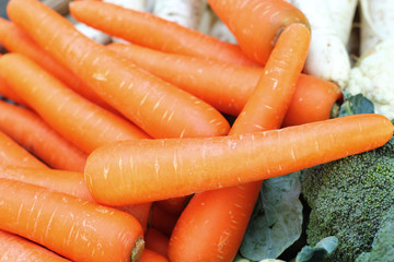 Close-up of the fresh carrots.