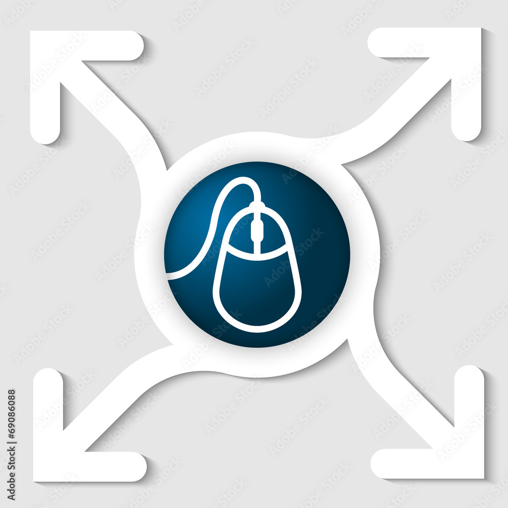 Fototapete abstract frame with four arrows and mouse icon