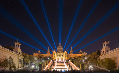 Fototapeta na wymiar night view of Magic Fountain in Barcelona