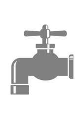 Grey faucet icon on white background