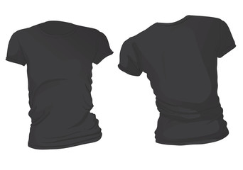 Women's Black T-Shirt Template
