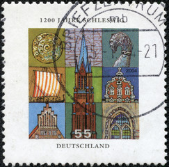 stamp printed by Germany, shows Schleswing