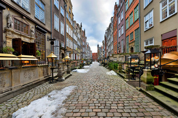 Gdańsk, polska, widok na stare miasto, ulica Mariacka