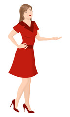 Woman presenting something