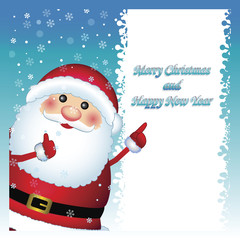 Santa Claus showing card, vector
