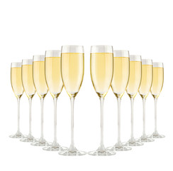 Glasses of champagne. Isolated on white background