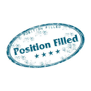 Position Filled Grunge Rubber Stamp