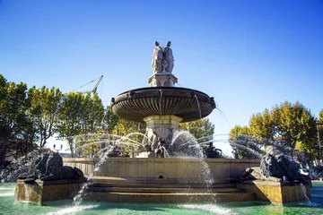 Photo sur Plexiglas Fontaine fountain at La Rotonde, Aix-en-Provence, France