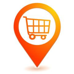 caddie sur symbole localisation orange