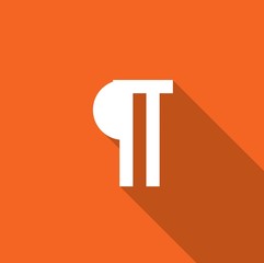 Long Shadow with an Icon of Paragraph