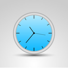 Editable illustration of a blue clock in white frame