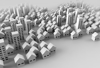 Naklejka premium Budynek Papercraft