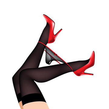legs in shoes with panties