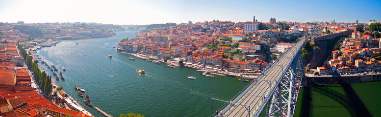 Waters of Douro river passing through Porto, Portugal.