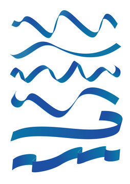 Set of blue ribbons design
