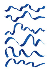 Set of blue ribbons design