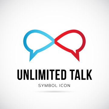 Unlimited Talk Vector Concept Symbol Icon or Logo Template