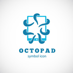 Octopus Pad Vector Concept Symbol Icon or Logo Template
