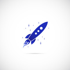 Rocket in Space Vector Symbol Icon