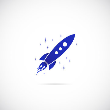 Rocket in Space Vector Symbol Icon