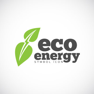 Eco Energy Vector Concept Symbol Icon or Logo Template