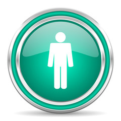 male green glossy web icon