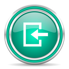 enter green glossy web icon