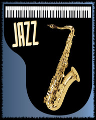 Naklejka premium Saxophone Piano Background