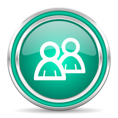 forum green glossy web icon
