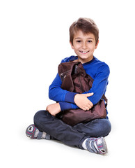 Happy boy  isolated over a white backgorund