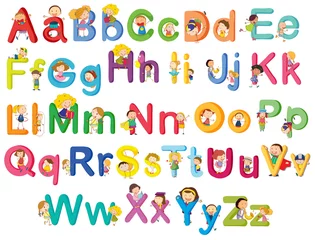 Fotobehang Alfabet Letters van het alfabet